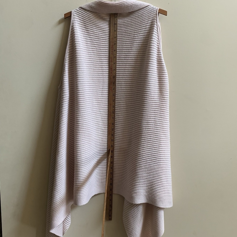 LOFT One Size Light Rose Pink Sweater‎ Long Open Front Cardigan Sweater Vest - Picture 10 of 16